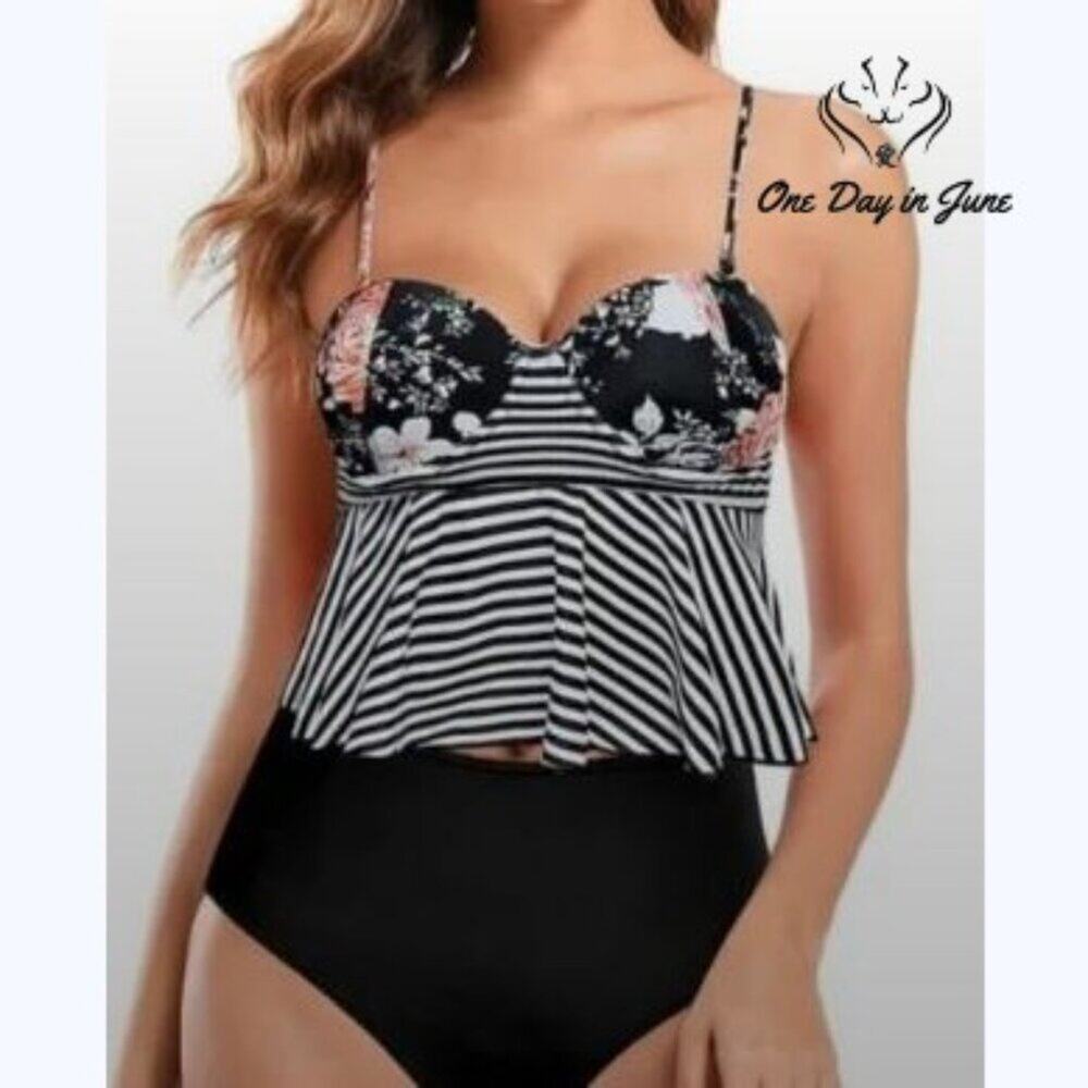Shekini Underwire Flounce Bikini Swimsuit Size XXL
